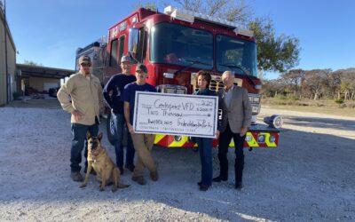 FTP presents Centerpoint, Hunt, and Ingram Volunteer Fire Depts with a portion of the proceeds raised at Boots & BBQ 2025